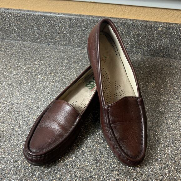 SAS Tripad Comfort Womens Sz 8 S Leather Flats Casual Brown Slip On Loafer Shoes - Picture 2 of 10